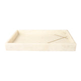White Marble Vanity Tray with Gold Inlay