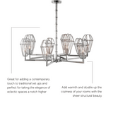 Six Diamonds Chandelier in Contemporary Iron