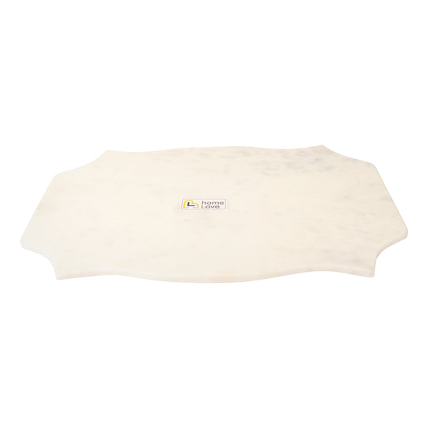 White marble Cheese Plate - Lotus