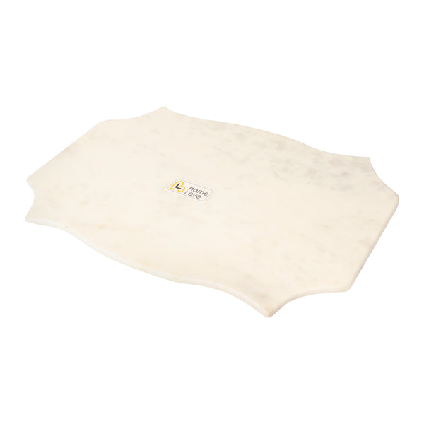 White marble Cheese Plate - Lotus