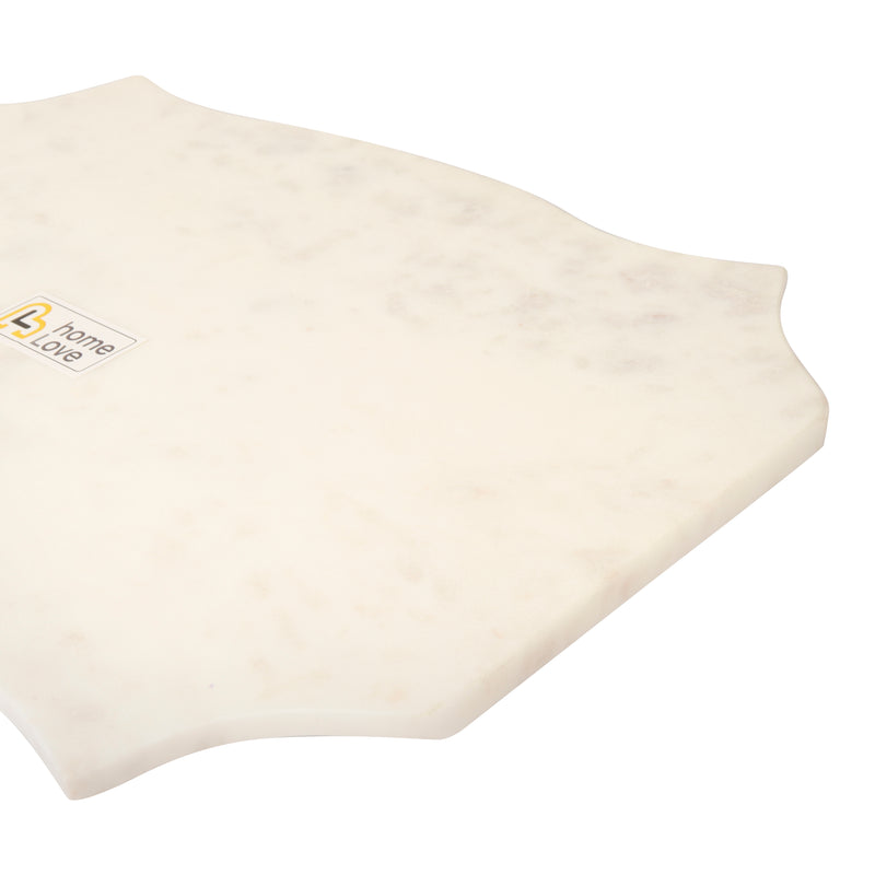 White marble Cheese Plate - Lotus