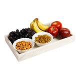 White Marble Vanity Tray with Gold Inlay