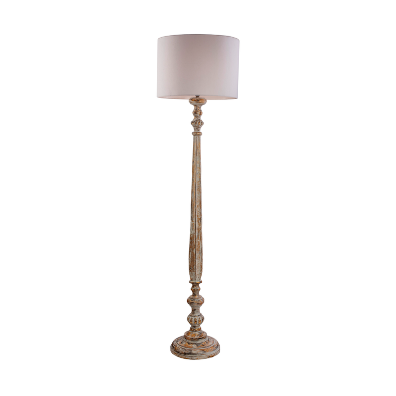 Old Delhi Court Wooden Floor Lamp - OFF | homelove.in