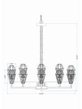 Six Diamonds Chandelier in Contemporary Iron cadd | homelove.in