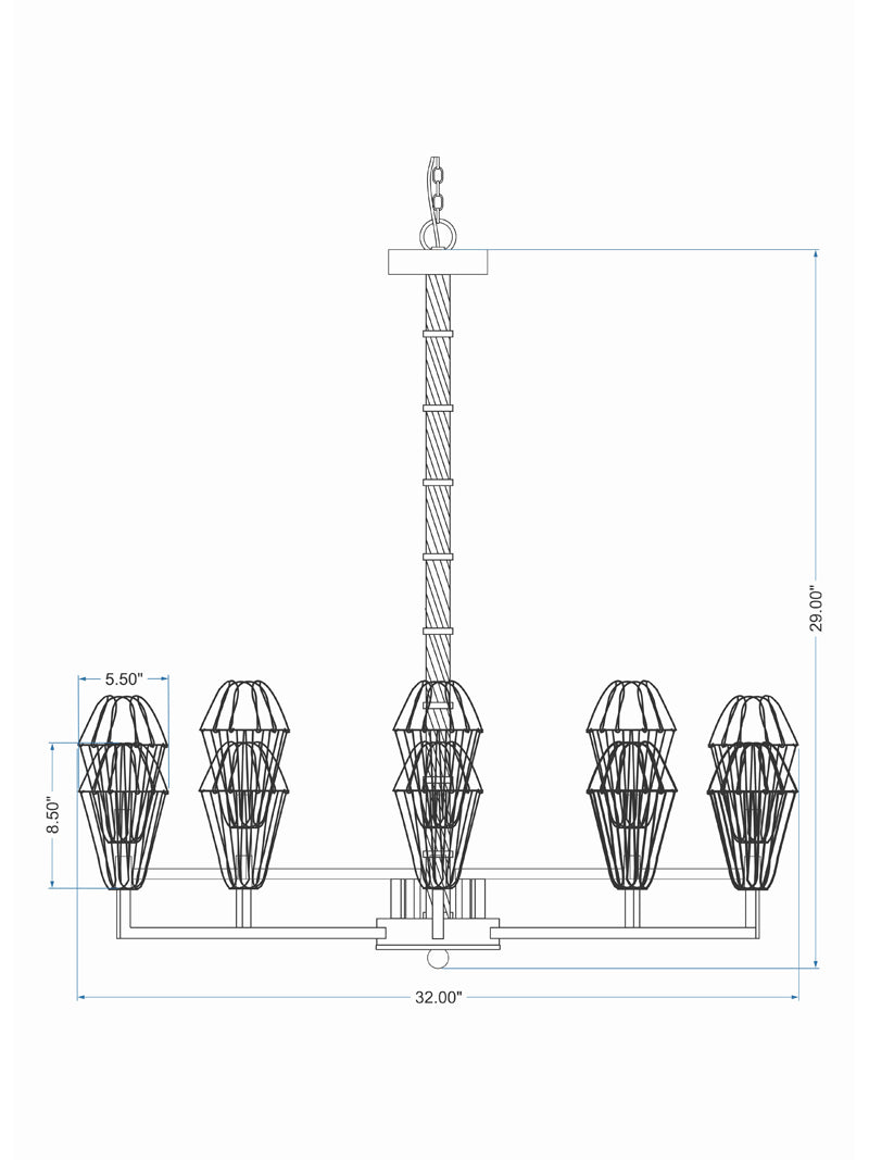 Six Diamonds Chandelier in Contemporary Iron cadd | homelove.in