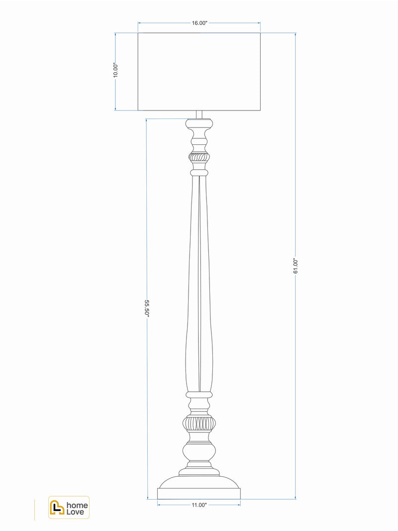 Old Delhi Court Wooden Floor Lamp - CADD | homelove.in