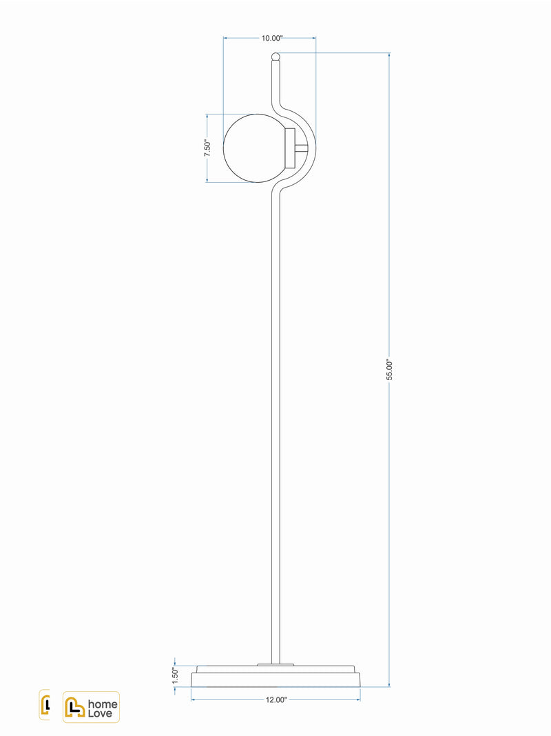 The Crown Floor Lamp in Milky Glass - CADD | homelove.in